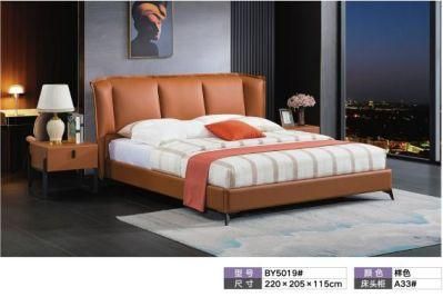 Modern Gorgeous Upholstered Bedroom Furniture Double King Size Leather Wall Bed