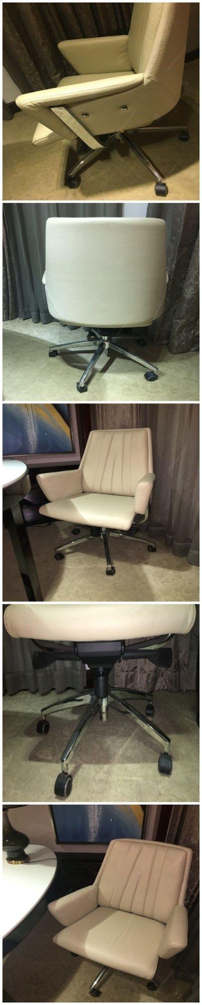 Leather Office Swivel Writing Chair with Stainless Steel Base SD-4001
