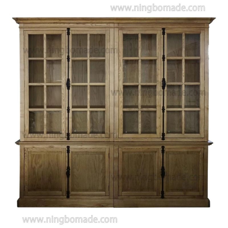 Classic Contemporary Interiors Furniture Natural Ash Glass Doors Hutch Cabinet