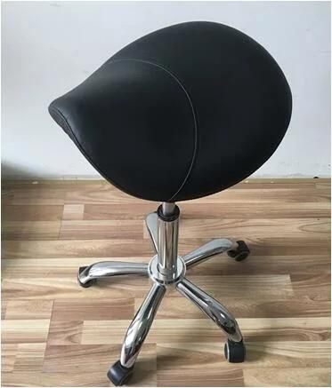Black Rolling Saddle Stool Ergonomic Saddle Chair