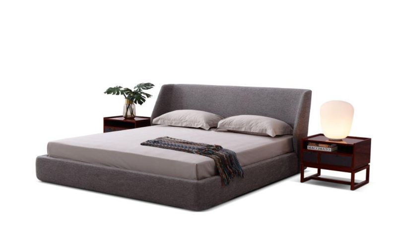 Foshan Factory Wholesale Italy Style Bedroom Furniture Bed Frames Modern Bedroom Leather Fabric King Queen Size Bed for Hotel Villa Apartment Bedroom Furniture