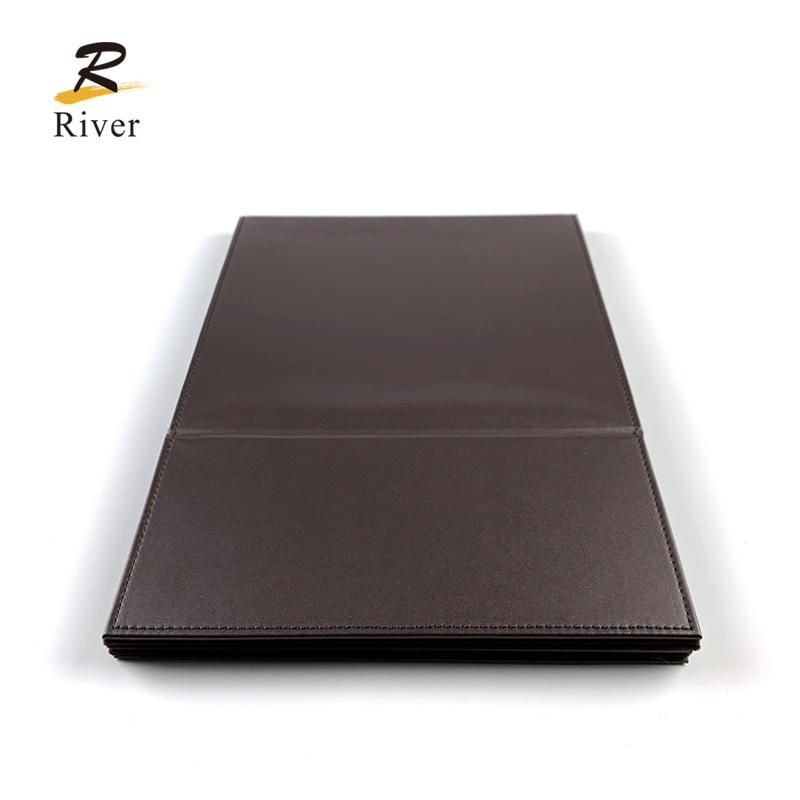 PU Leather Eyeglass Frame Square Desk Stand Cosmetic Folding Desktop Makeup Mirror