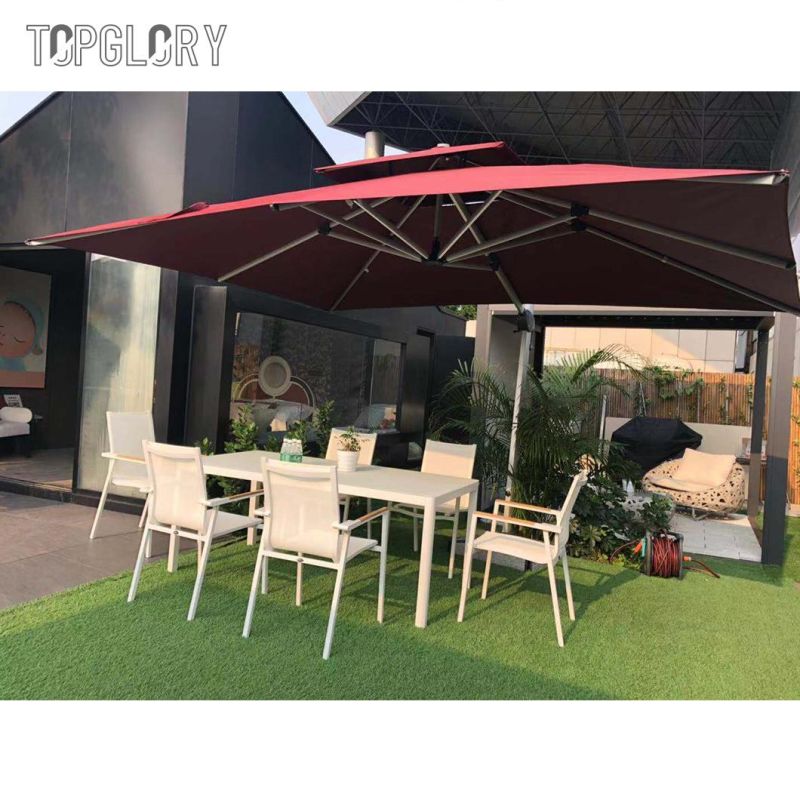 Modern Outdoor Furniture Home Hotel Restaurant Patio Garden Sets Aluminum Frame Dining Table and Chair Set