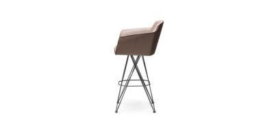 CFC-06 Bar Stool with Armrest /Microfiber Leather//High Density Sponge//Metal Base/Italian Style in Home and Commercial Custom