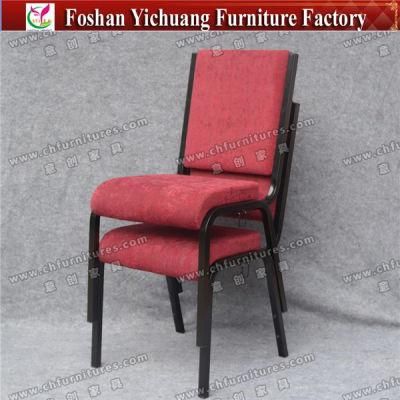 Yc-G71-1 Comfortable Red Cover Fabric Stacking Metal Church Chairs