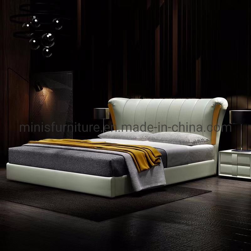 (MN-MB109) Home/Hotel Bedroom Furniture Luxury Gold Leather King/Queen Bed