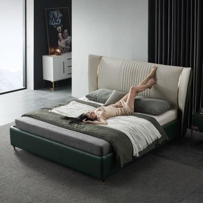 Leather Furniture Bedroom Furniture Bedding Set King Size Swing Bed Modern
