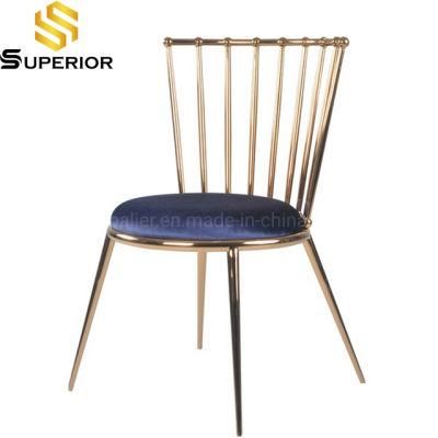 Italian Style Furniture Gold Stainless Steel Frame Velvet Dining Chairs