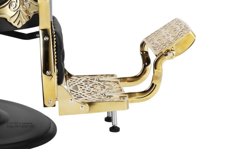 Gold Barber Chair Big Pump Heavy Duty Hair Salon Chair Hairdressing Furniture