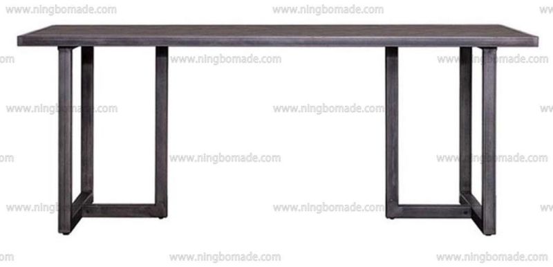 Modern Contemporary Luxury Furniture Ebony Oak Veneer Antique Nature Iron Dining Table
