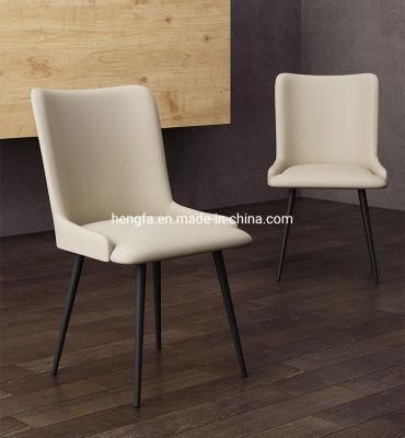Modern Home Restaurant Cafe Furniture Leather Steel Dining Chairs