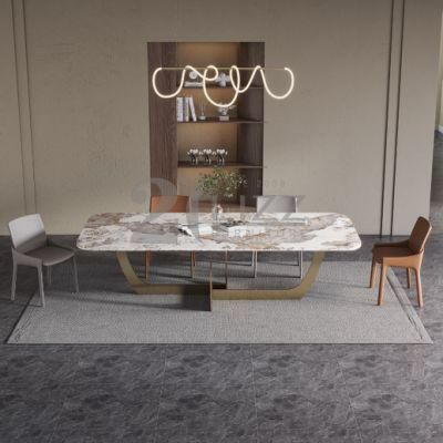 Italian Style Decor Dining Room Home Furniture Set Modern High a Marble Rectangle Dining Table