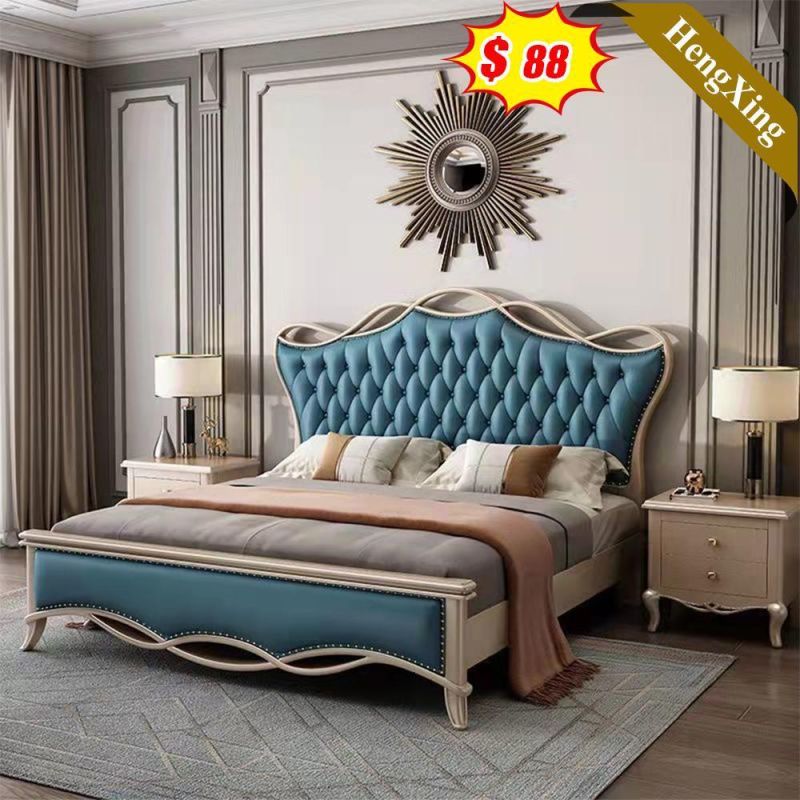 Modern Factory Wholesale Bedroom Furniture Wooden Leather Bed