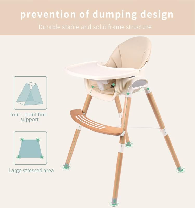 Adjustable 3 in 1 Wooden Baby Dining Chair Highchair Baby High Chairs