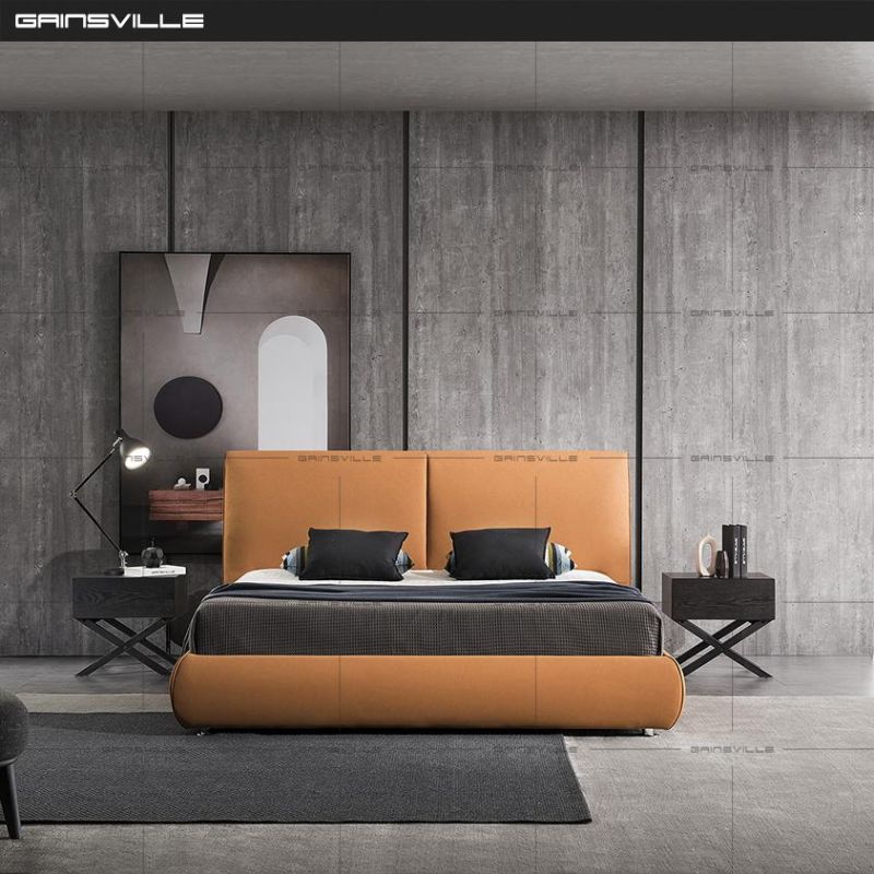 Hot Sale New Upholstered Leather Bed Home Furniture Modern Bedroom Furniture in Italy Style Hot Sale New Wall Bed Sofa Bed King Bed Double Wall Bed