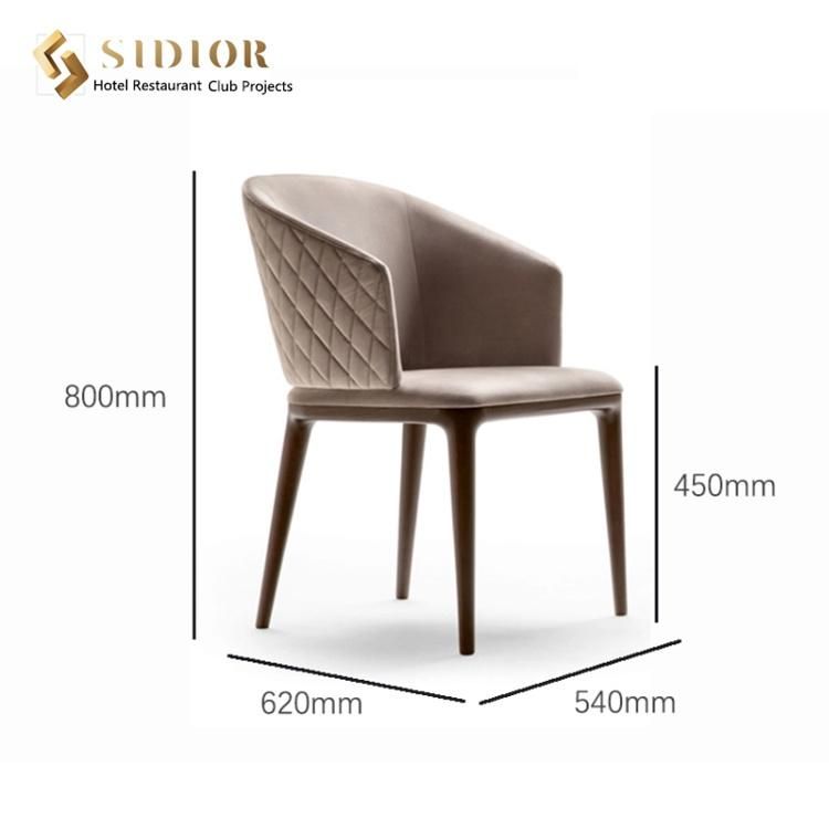 Solid Wood Frame High Foam PU Leather Upholstery Dining Chair