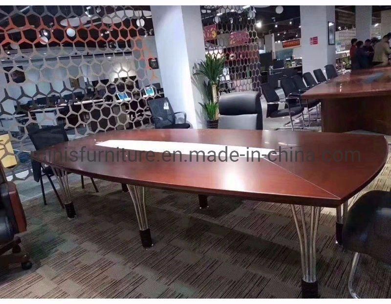 (M-CT331) Premium Brown/Red Wooden Office Conference Table or Meeting Desk with Leather Chairs