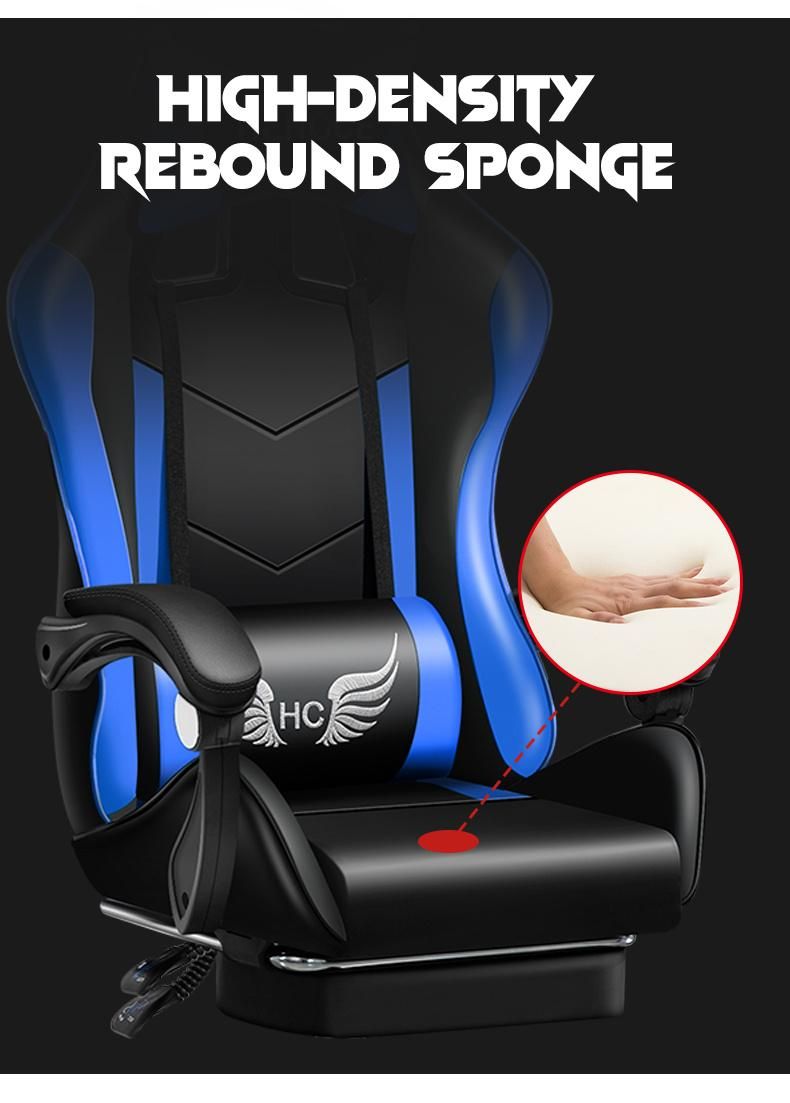 New High Back Speaker Leather CE Approval Gaming Chair with Headrest