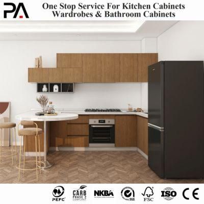 PA 2022 High Quality Solid Wood Kitchen Cabinet Timber MDF Kitchen Cabinet Ebony Kitchen Cabinet