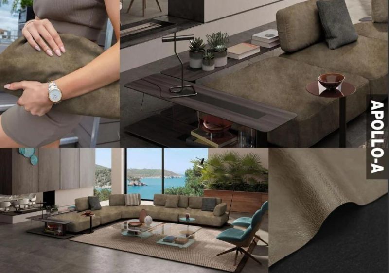 Hotel Textile Rhinoceros Skin Texture Upholstery Leather Sofa Fabric