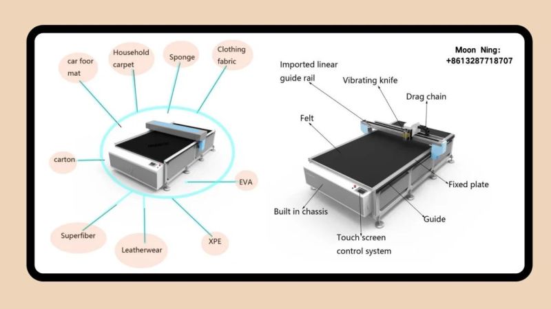 CNC Router Vibrating Knife Cutting Machine for Cloth, Artificial Leather, PVC, Foam, etc