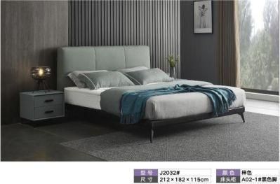 Newest Bedroom Furniture Upholstered Comfortable King Size Leather Double Wall Bed