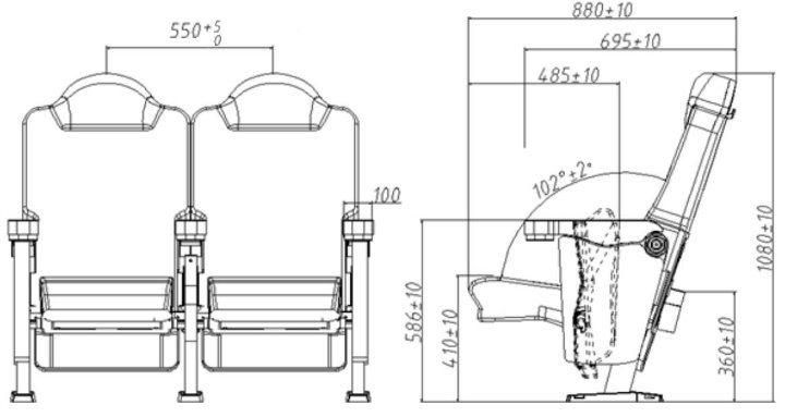 Leather Home Cinema 2D/3D VIP Theater Cinema Auditorium Movie Couch