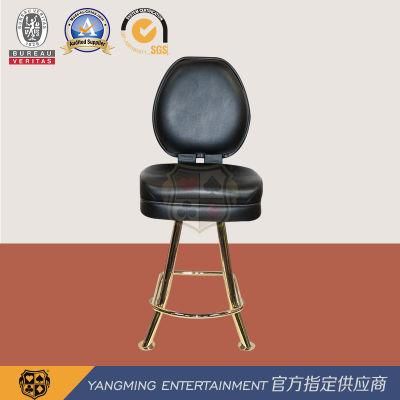 Roulette Poker Table High-Foot Titanium Yellow Rotating Player Dealer Dealing Chair Ym-Dk04