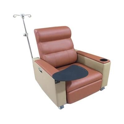Multi-Functional Infusion Reception Rod Leather Medical Recliner Sofa