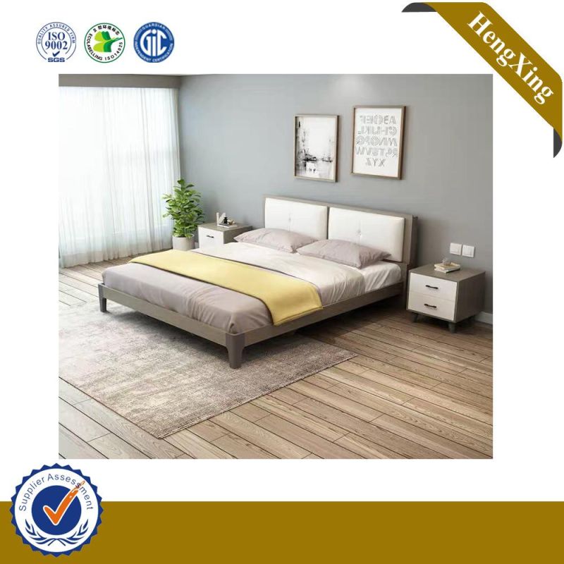 New Arrival Nordic Melamine Bedroom Furniture Wooden King Bed