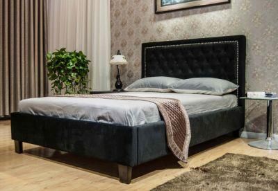 Huayang Luxury Modern Hotel Bedroom Furniture King Size Double Fabric Leather Bed Frame King Bed