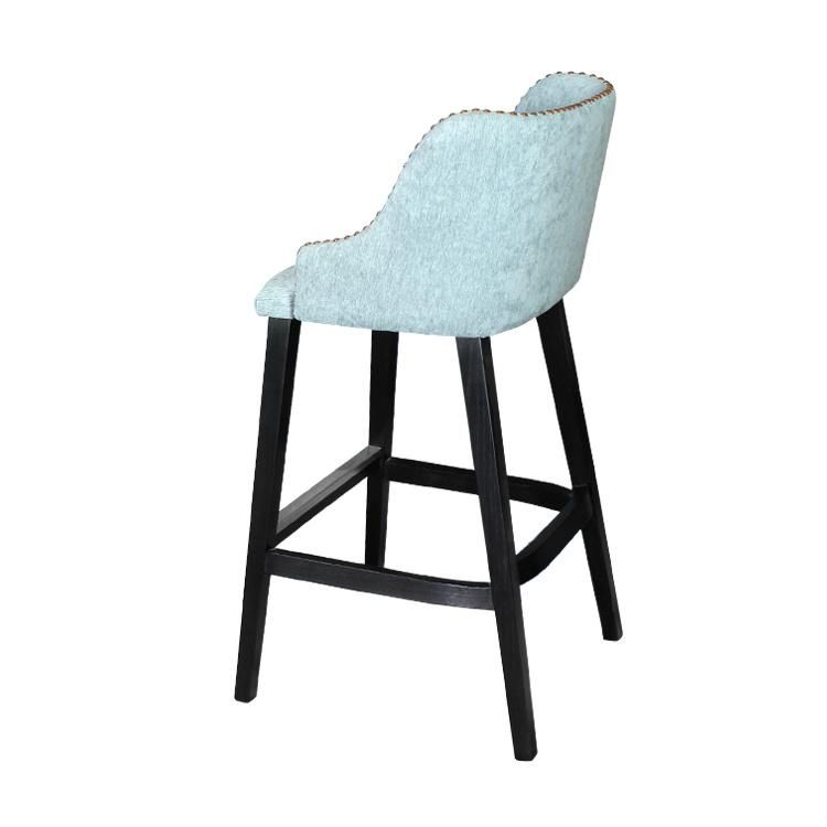 High Quality Durable Solid Ash Wood Frame PU Leather Bar Stool Chair