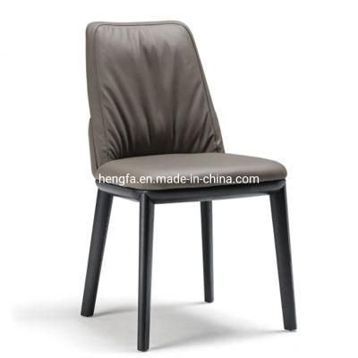 Modern Home Furniture Set Steel Metal Frame Leather Dining Chairs