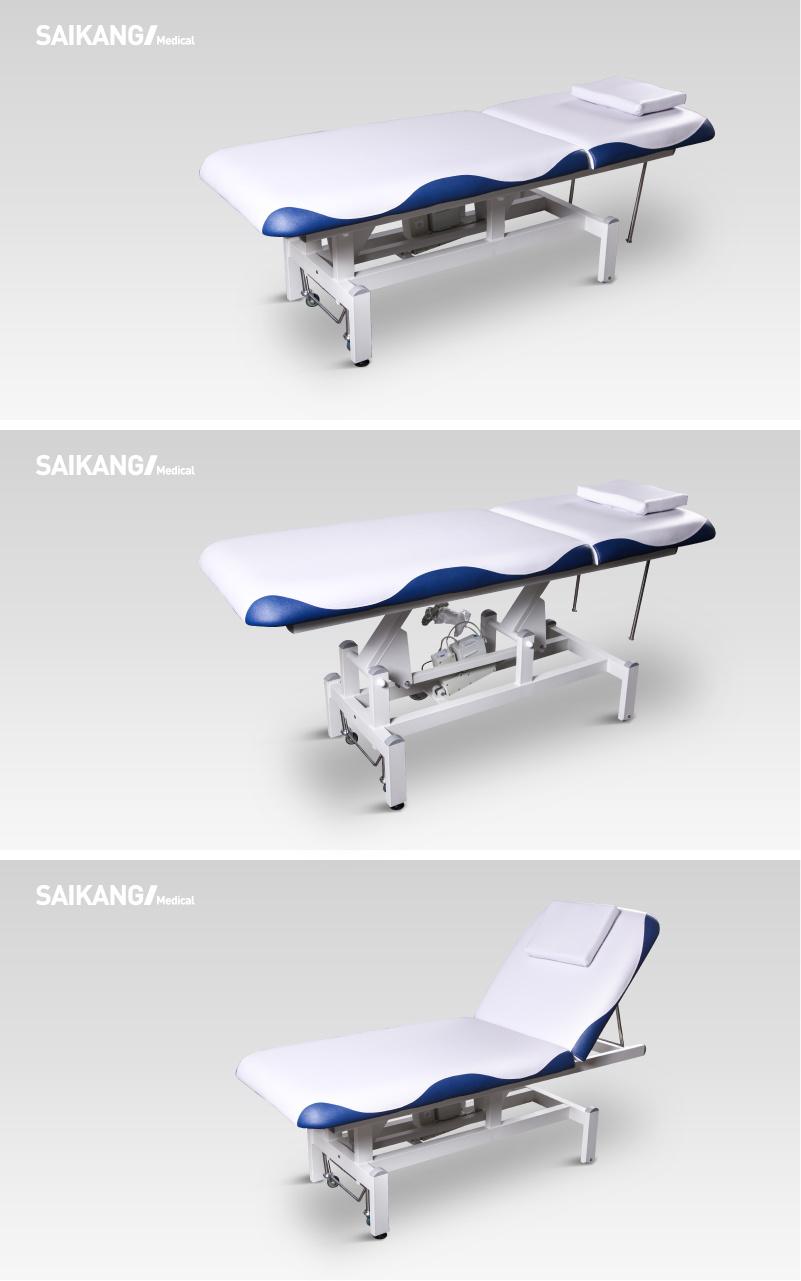 X26 Saikang 2 Function Adjustable Exam Couch Bed Stainless Steel Foldable Electric Patient Hospital Clinic Examination Table