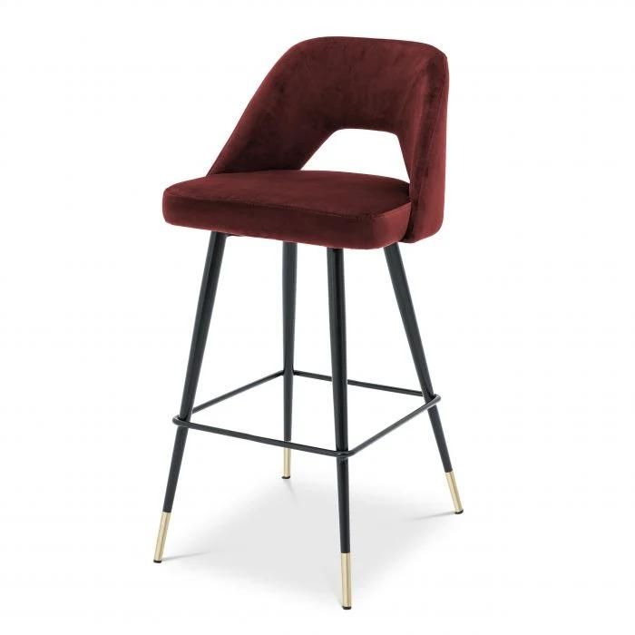 Wholesale New Designer Bistro Vintage Wrought Iron Restaurant Bar Chair PU Leather