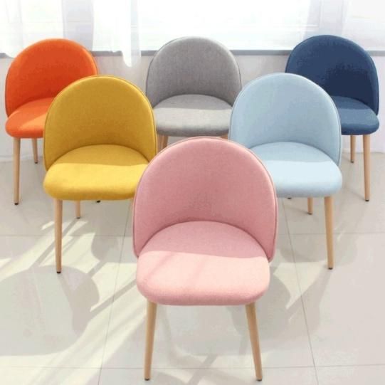 Nordic Simple Backrest Bedroom Book Celebrity Negotiation Makeup Cute Stool Upholstered Fabric Velvet Dining Chair