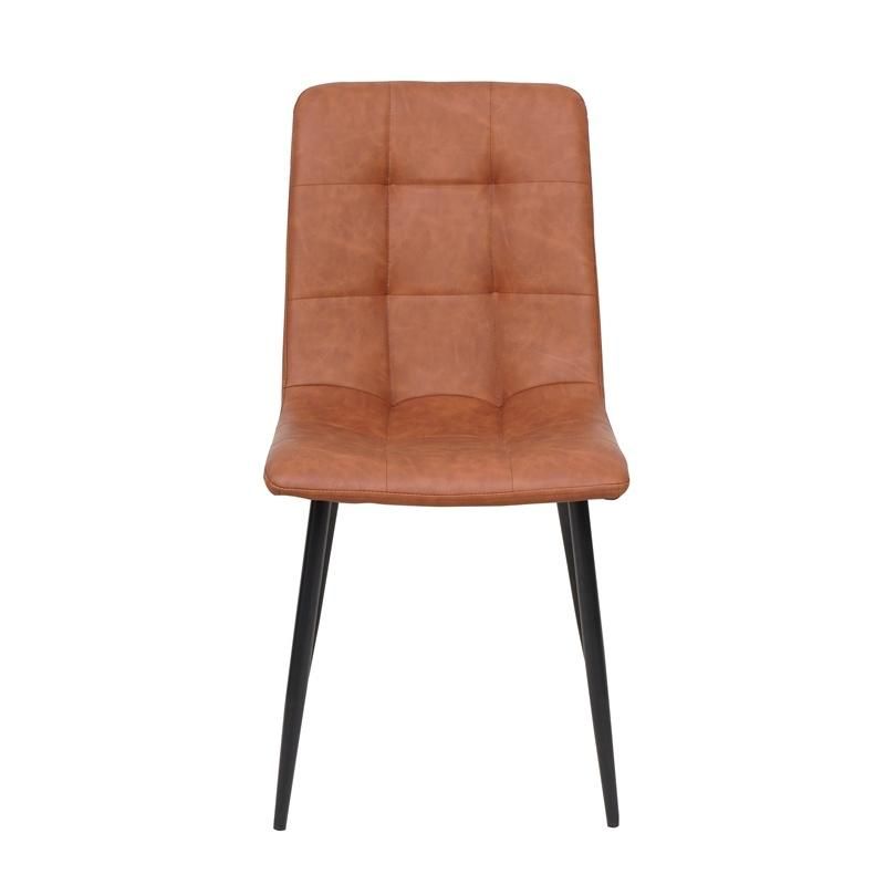 High Back Vintage PU Faux Leather Soft Seat Dining Chair