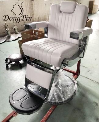 Hydraulic Whtie Barber Chair, Factory Outlet Salon Furniture Equipment