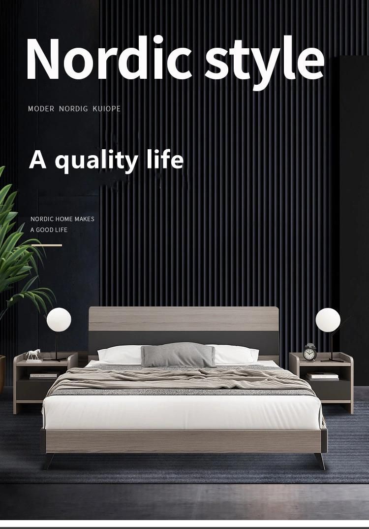 Creative Characteristic Design Black Color PU Leather Modern Bedroom Furniture Wooden Storage Beds