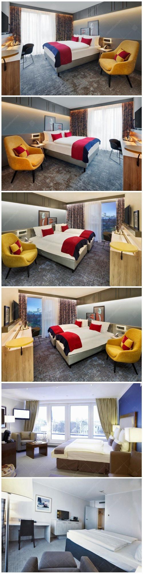Modern Artistic Hotel Bedroom Furniture Wooden Furniture Commercial Use