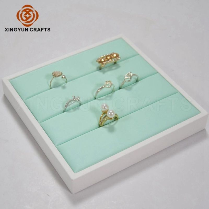 Wholesale Leather Earring Ring Necklace Bangles Showcase Set Jewelry Trays Display Stand for Luxury Shops