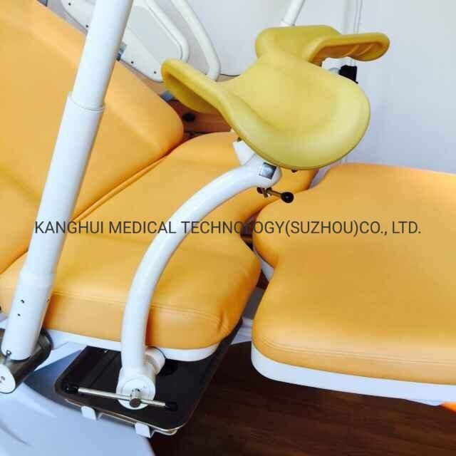 Yellow Color Medical Equipment Delivery Bed with Swing out Type Leg Section