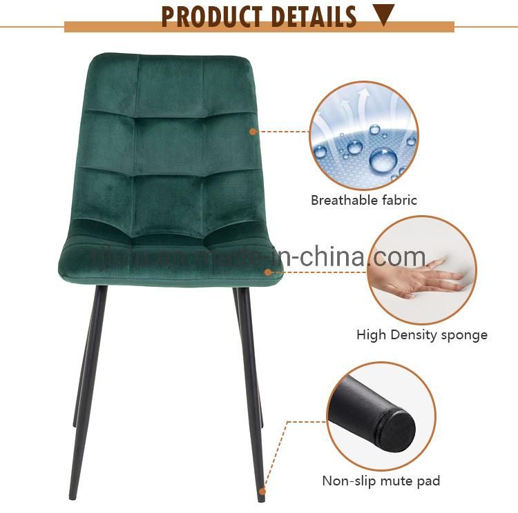 Modern Upholstered Leather Metal Chairs Fabric Leather Italian Designer Velvet Iron Frame Dining Chair