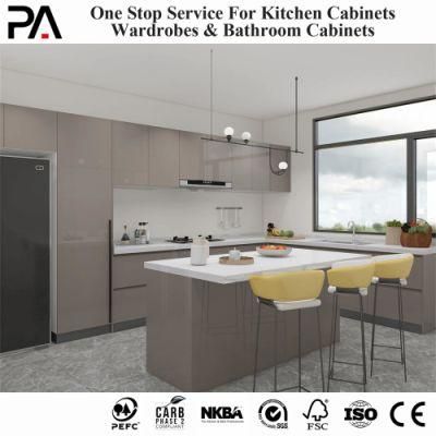 PA Ready to Ship Price in RM Brown Color Ethiopian High Glossy Hanging Kitchen Cabinet