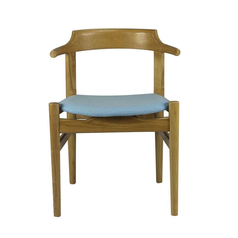 Modern Party Solid Ash Wood Dining Chair with Leather Cushion