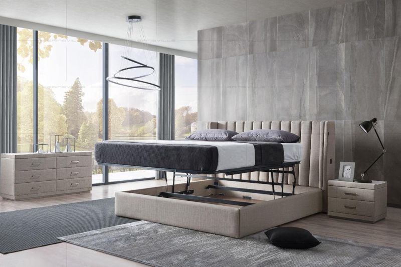 Modern Bedroom Furniture Beds Wall Bed King Bed with Storage Gc1807