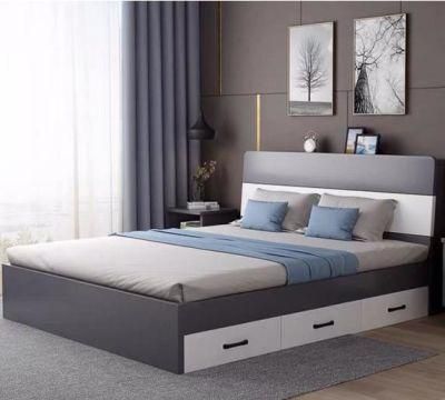 King Queen Double Size Luxury Modern Leather Upholstered Storage Multifunction Indonesia Furniture Bed