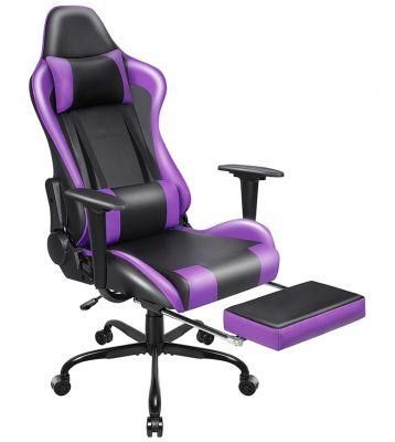 Fixed Armrest Reclining Gaming Chair with Footrest