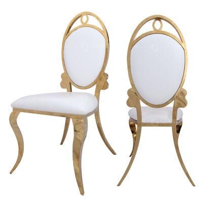 Furniture Hotel Banquet Chairs for Event Party Gold Stainless Steel Metal Frame Wedding Chair