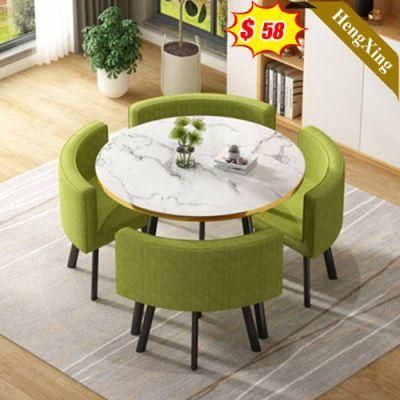 Home Furniture Water Proof Commercial Quality Marble Stone Round Dining Table for Restaurant